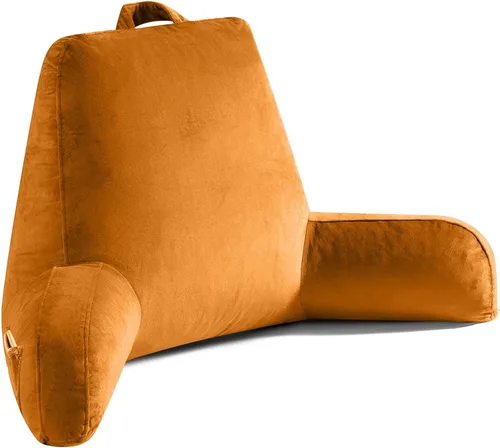 Miniatura 18 de OAISZ - Almohada de lectura para sentarse en la cama para adultos, almohada de lectura con espuma viscoelástica triturada, almohada de cama