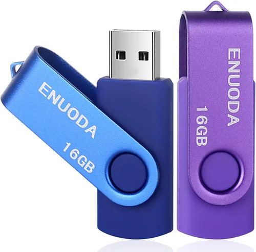 Miniatura 11 de Unidad flash de 16 GB, paquete de 5 unidades de pulgar ENUODA de 16 GB, diseño giratorio USB 2.0, memoria USB 2.0, unidad de bolígrafo para 16GB* 5