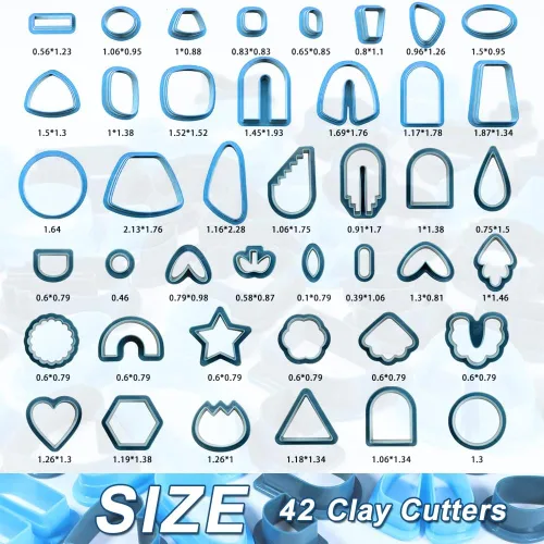 Miniatura 6 de PTFJZ Cortadores de arcilla polimérica para hacer aretes, juego de 160 herramientas de arcilla con accesorios para aretes, 42+8 cortadores