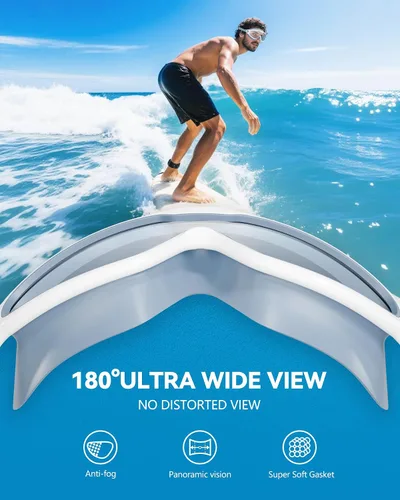 Miniatura 5 de Aegend - Nuevas gafas de natación de visión amplia para adultos, con protección antiniebla/UV, sin fugas, con tapones para los oídos para hombres