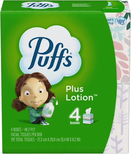 Miniatura 9 de Puffs Plus Lotion - Pañuelos faciales, cubo, 6 cajas (56 unidades cada una)