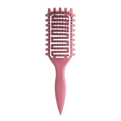 Miniatura 14 de Curl Defining Brush for Curly Hair, Vented Detangling Hair Brush for Wet and Dry Styling, Curved Brush for Shaping and Smoothing Curl Clumps, Beige