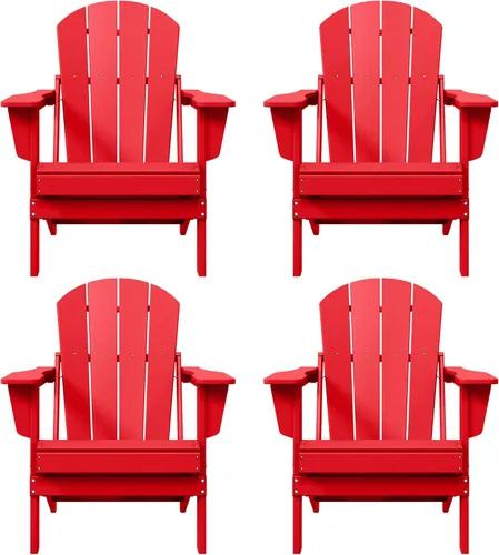 Miniatura 12 de HDPE Laguna Silla Adirondack plegable de polietileno (juego de 2), teca