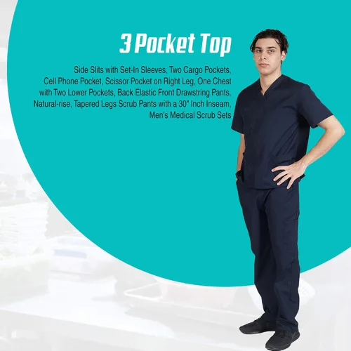 Miniatura 4 de M&M SCRUBS Conjunto de ropa quirúrgica médica para hombre