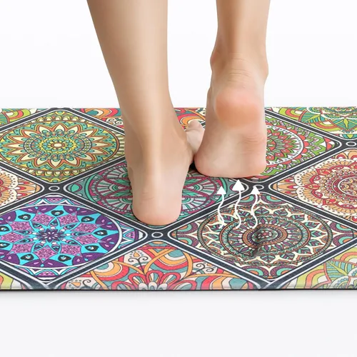 Miniatura 3 de QIYI Tapetes de cocina bohemios antifatiga, 2 piezas acolchadas, impermeables, cómodas, accesorios de cocina, decoración de interiores con mandala