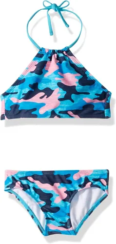 Miniatura 28 de Kanu Surf Mahina bikini halter de 2 piezas para niñas, traje de baño para playa mahina azul