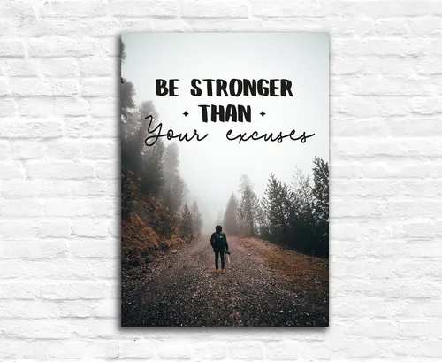 Miniatura 4 de Arte de pared con texto en inglés «Be Stronger Than Your Excuss», póster de gimnasio, impresiones de gimnasio, gimnasio en casa, decoración