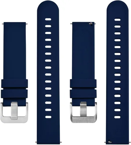 Miniatura 65 de BISONSTRAP Correas de reloj de silicona, correas de reloj delgadas con liberación rápida, 0.787 in, negro con hebilla negra