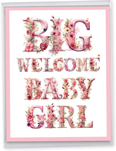 Miniatura 14 de NobleWorks - Tarjeta de felicitación para recién nacido con sobre (grande 8.5 x 11 pulgadas) - Baby On The Way J6355BBG