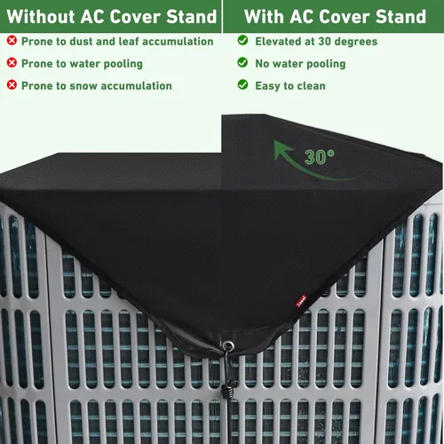 Miniatura 8 de 28 x 28 Cubiertas de Aire Acondicionado para Exterior con Soporte de Cubierta, Cubierta de CA Resistente al Agua de 600D, Cubiertas de Condensedor