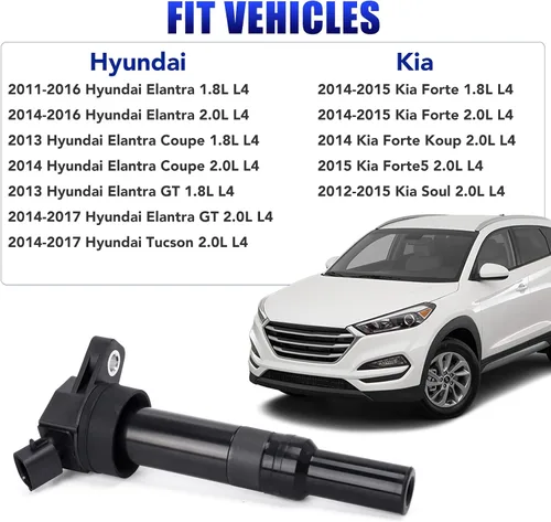 Miniatura 3 de Paquetes de bobinas de encendido para Hyundai Elantra Tucson Kia Soul Forte 2011 2012 2013 2015 2015 2016 2.0 1.8 L4 Reemplaza# UF651 C1804 - Juego