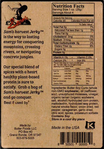 Miniatura 2 de Sam's Harvest Jerky - Receta original, bolsa de 4 onzas..