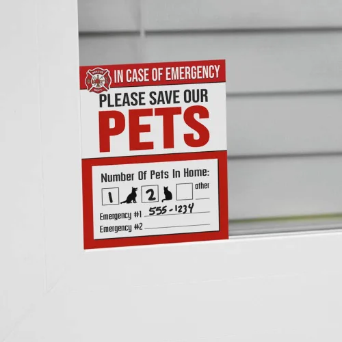 Miniatura 4 de IT'S A SKIN Adhesivo de rescate de mascotas, seguridad contra incendios, calcomanía de emergencia para ventana de mascotas, perro y gato de 4 x 5