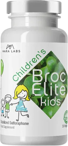 BrocElite Mara Labs Kids | Suplemento de brócoli con extracto de sulforafano estabilizado naturalmente para niños | Sin residuos de glifosato | 30