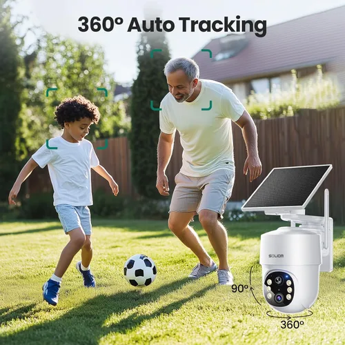 Miniatura 7 de SOLIOM - Verdaderas cámaras de seguridad HD de 5 MP inalámbricas para exteriores, cámara complementaria, alimentada por energía solar, seguimiento