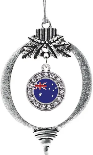 Miniatura 250 de Inspired Silver - Twin One - Adorno festivo de Navidad de plata - Adorno festivo de árbol de Navidad con dije de círculo y circonita cúbica