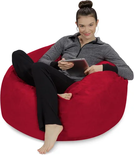 Miniatura 4 de Sofa Sack Silla Puf - Felpa, Ultra Suave - Silla Puf de Espuma Viscoelástica con Funda de Microgamuza - Muebles y Accesorios Rellenos de Espuma