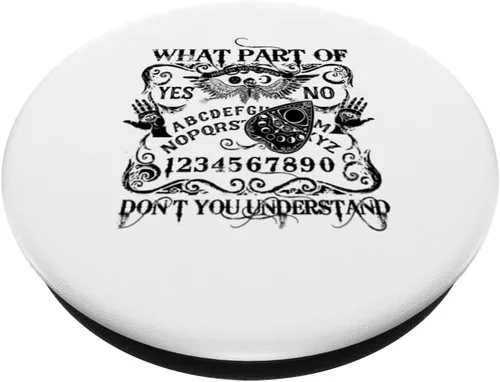 Miniatura 2 de Divertido tablero Ouija dice no con calavera alada y gótico mal de ojo PopSockets PopGrip intercambiables