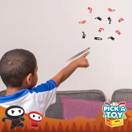 Miniatura 3 de PICK A TOY Juguetes ninja para niños y niñas, suministros de recuerdos de fiesta, ninjas voladores elásticos, 12 piezas, juguetes de tirachinas