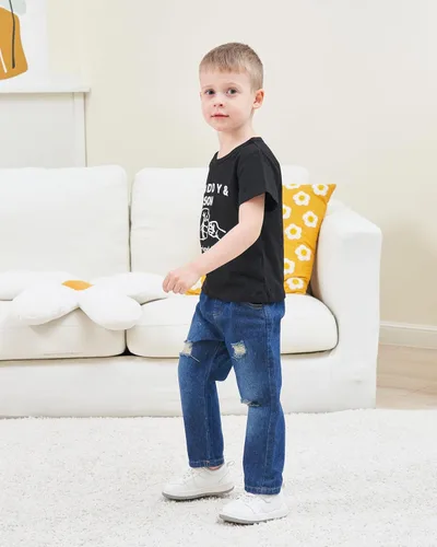 Miniatura 49 de Renotemy Ropa de bebé para niño, trajes de mezclilla, sudadera con capucha para bebés, pantalones de mezclilla, ropa para niños pequeños