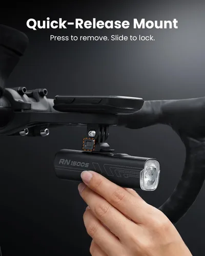 Miniatura 5 de Magicshine Luz de bicicleta RN 1500S, luces de bicicleta para conducción nocturna con montaje inferior, control FTR LightSync, recargable por USB
