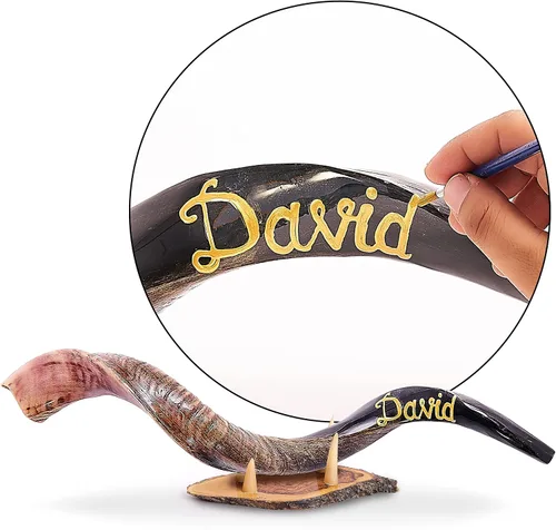 Miniatura 3 de Nombre personalizado, Shofar de cuerno Kudu prémium de Israel, juego medio pulido
