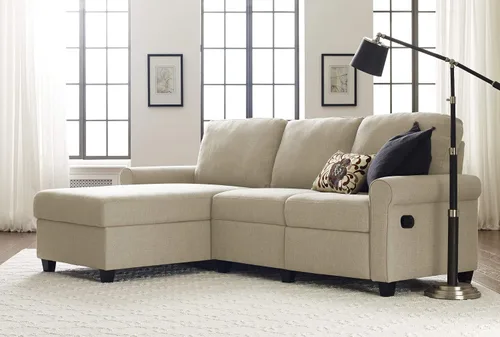 Serta Copenhagen - Sofá reclinable pequeño con almacenamiento integrado, tela de bajo mantenimiento y apta para la familia, sección izquierda, color