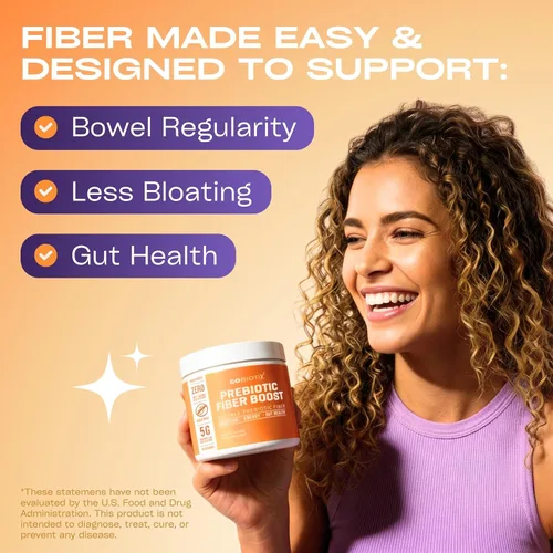 Miniatura 3 de GoBiotix Paquete de 2 polvos de refuerzo de fibra prebiótica Ayuda a un intestino saludable + regularidad digestiva, alivia el gas, suplemento