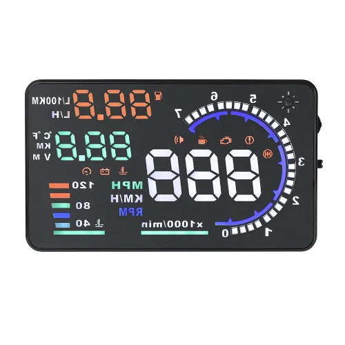 Miniatura 3 de VGEBY A8 5.5'' OBD II visualizador con cabezal HUD para auto, reflector, con pantalla visualizadora, para parabrisas de auto