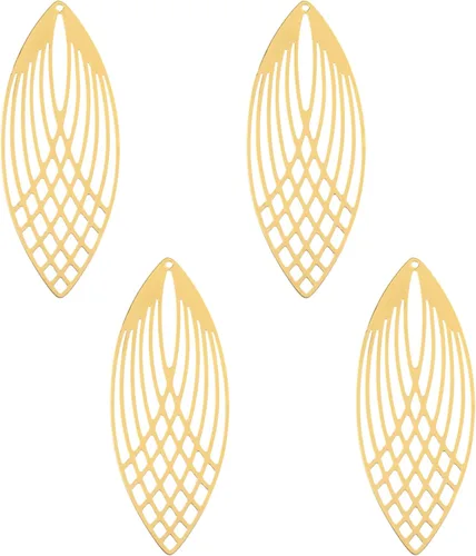 Miniatura 40 de John Bead Beadwork Findings - Colgante dorado (3 unidades)