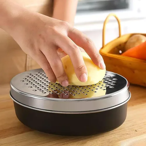 Miniatura 2 de Rallador de queso de acero inoxidable con recipiente de almacenamiento hermético, rallador de caja para cocina, triturador para parmesano, queso