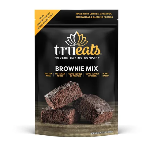 TruEats Brownie Mix: Bajo índice glucémico, rico en proteínas y fibra, sin gluten ni granos, apto para diabéticos, apto para veganos, sin lácteos, a
