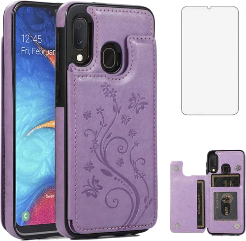 Miniatura 8 de Funda de teléfono para Samsung Galaxy A10e/A20e con protector de pantalla de vidrio templado y tarjetero con soporte para tarjetero, accesorios
