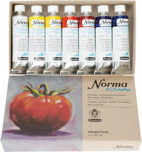 Miniatura 2 de Schmincke - NORMA® Blue, 71 751097, Juego de pintura diaria, juego de cartón, 7 x 1.2 fl oz, altamente pigmentado, resistente a la luz, mejores