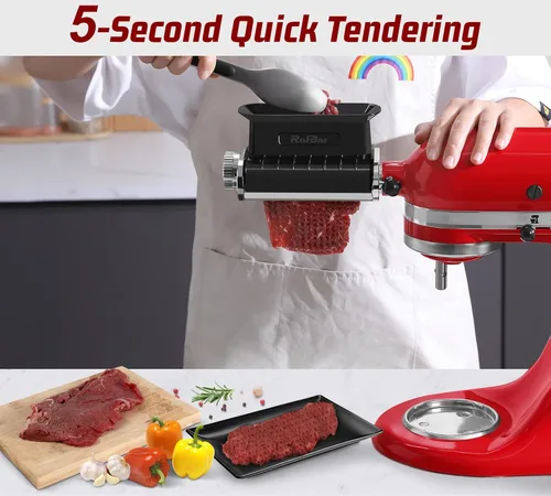 Miniatura 6 de Accesorio Ablandador de Carne de Grosor Ajustable para Batidoras de Pie KitchenAid, Herramienta Ablandadora de Carne, Accesorios de Procesador