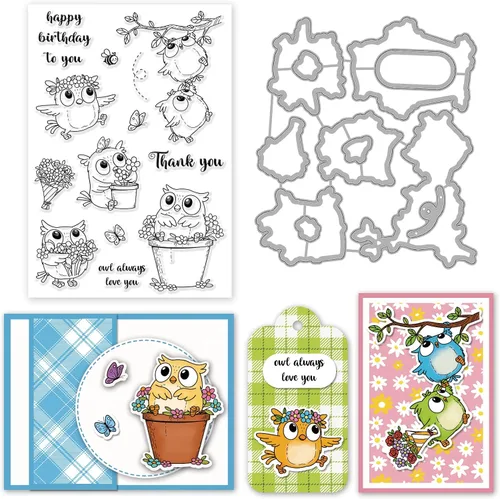 Miniatura 15 de INFUNLY Juego de sellos y troqueles transparentes de animales tropicales – Sello de silicona transparente con forma de animal de león, elefante