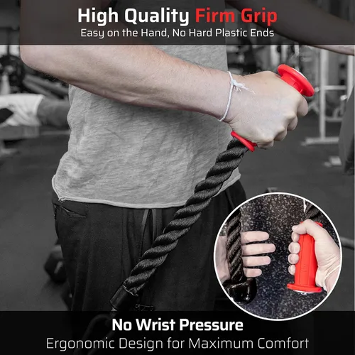 Miniatura 6 de THEFITGUY Combinación definitiva de cuerda de tríceps: 30 pulgadas de agarre ergonómico antideslizante cuerda de tríceps desplegable y cuerda