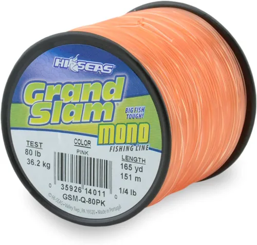 Miniatura 56 de HI-SEAS Línea de pesca de monofilamento Grand Slam - Fuerte y resistente a la abrasión en transparente, rosa, verde, azul humo, amarillo Azul ahumado