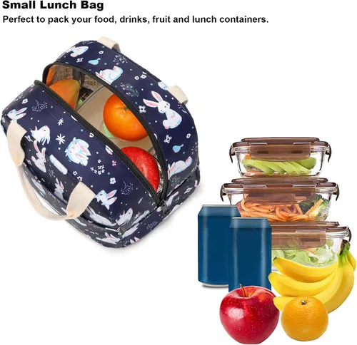 Miniatura 2 de Bolsa de almuerzo de conejo para mujeres y niñas, bolsas de picnic reutilizables con aislamiento para adultos y niños, trabajo, escuela, senderismo