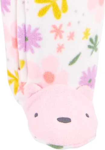 Miniatura 5 de Simple Joys de Carter's - Paquete de 2 pijamas de algodón y forro polar con pies para bebé niña, para dormir y jugar