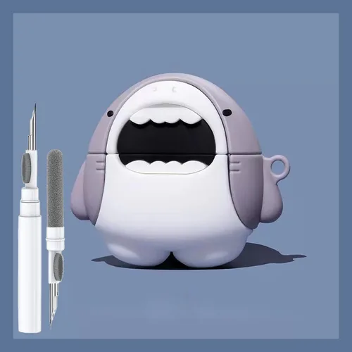 Miniatura 11 de Linda Funda de Pato para Airpod de 2ª y 1ª Generación, Divertida Funda de Airpods 3D de Dibujos Animados Kawaii con Kit de Limpieza y Llavero
