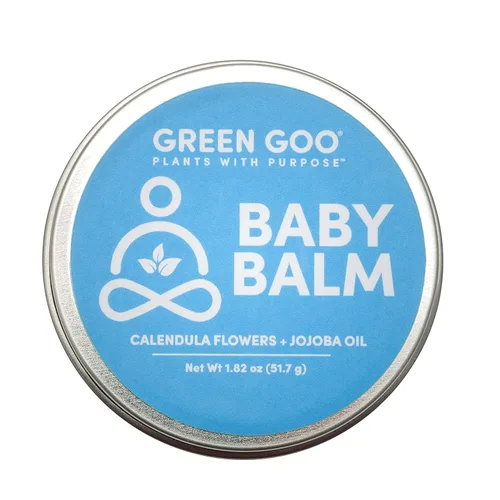 Green Goo Bálsamo para bebés, loción orgánica suave hidratante y calmante para bebés, ayuda a aliviar las irritaciones de la piel, lata de 1.82 onzas