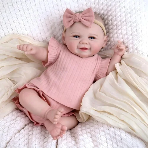Miniatura 8 de Pinky Reborn Muñecas de bebé renacidas realistas Muñecas de bebé recién nacidas de 50.8 cm estilo niña recién nacida aspecto real lindo suave muñeca