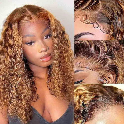 Miniatura 39 de Peluca de encaje frontal de 30 pulgadas, cabello humano prearrancado de densidad 180, peluca de encaje frontal brasileña con cabello húmedo y Encaje