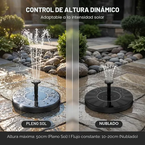 Miniatura 4 de Fuente solar para baño de pájaros: mini fuente de agua solar flotante con 6 boquillas para jardín, estanque, piscina y exterior (1, 6.3 pulgadas)
