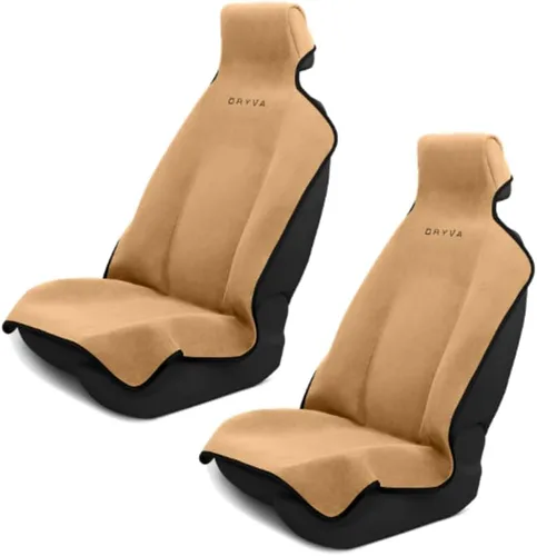 Miniatura 13 de Dryva Asiento - Toalla de microfibra premium para asiento de automóvil, impermeable y resistente al sudor, ajuste universal, lavable a máquina, Beige