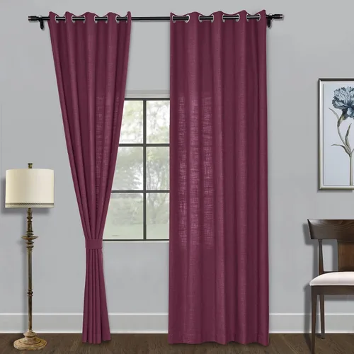 Miniatura 10 de Fcosie Cortinas de lino de 50 pulgadas de ancho x 63 pulgadas de largo, paneles de cortina filtrantes de luz, paneles de cortina con ojales