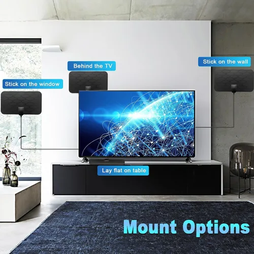 Miniatura 5 de Antena de TV Interior Antena Digital, Antena de TV Portátil para Canales Locales, Recepción de 360°, Compatible con Televisión Inteligente 4K 1080p