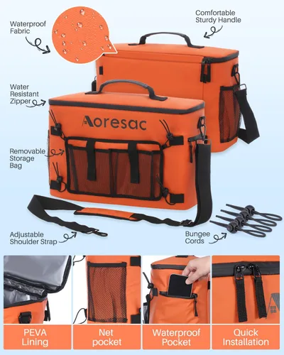 Miniatura 5 de AORESAC Enfriador de kayak detrás del asiento, impermeable para kayaks, compatible con asientos estilo silla de césped, bolsa térmica portátil
