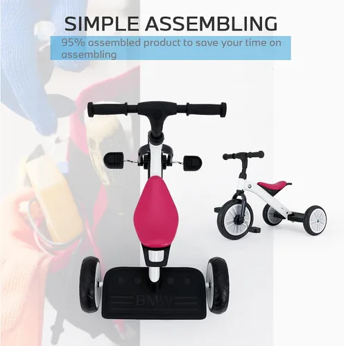 Miniatura 5 de BMW triciclo para niños y niñas de 2 a 5 años, regalo valioso para niños y niñas de 2, 3, 4, 5 años, color blanco perla